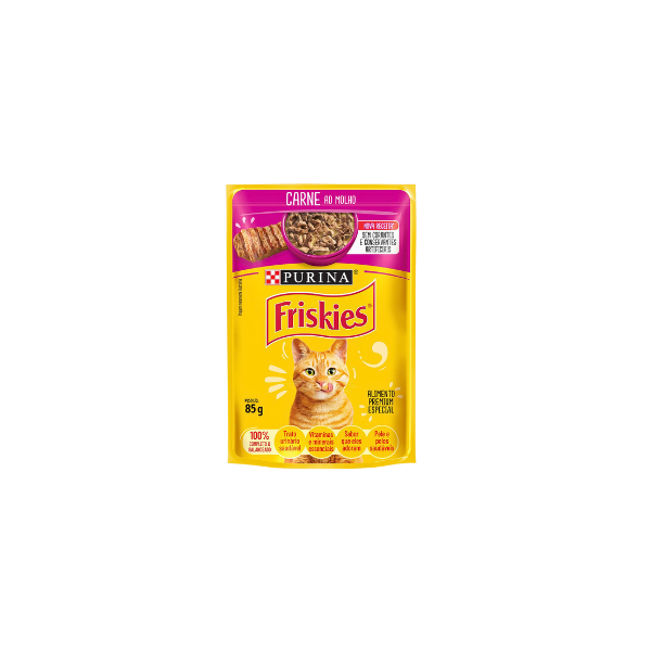 Sachê para Gato Purina Friskies Carne ao Molho 85g