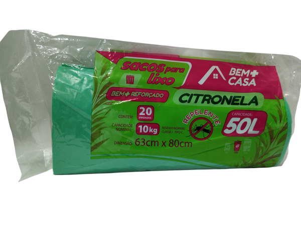 Saco De Lixo Bem + Casa 50l Citronela