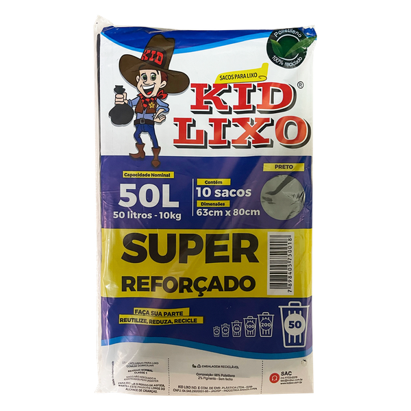 Saco Lixo Kid Lixo 50l