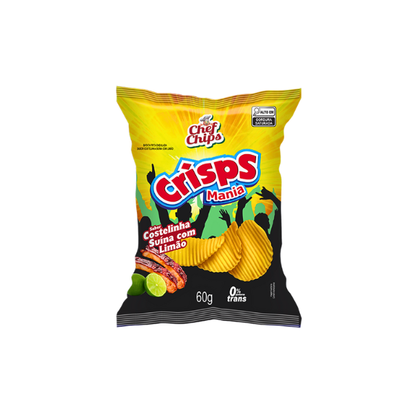 Salgadinho Crisps Mania Chef Chips Costelinha Suína com Limão 60g