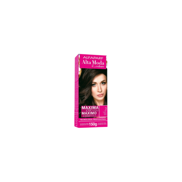 Tinta Para Cabelo Alta Moda Alfaparf 3 Castanho Escuro 150g