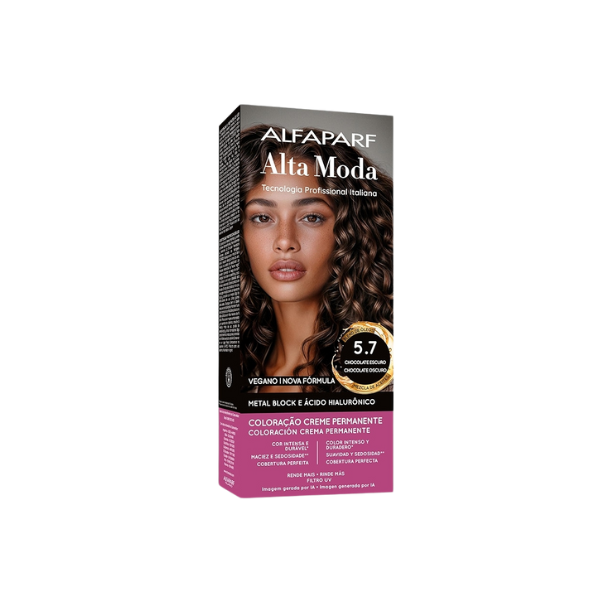 Tinta para Cabelo Alta Moda Alfaparf 5.7 Castanho Luminoso Médio 150g
