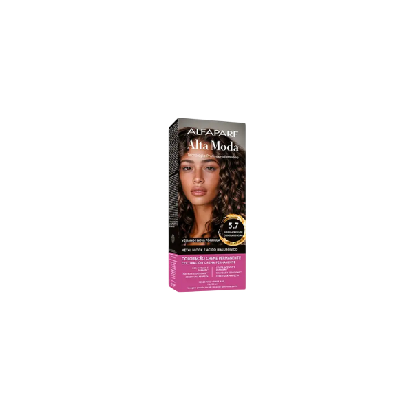 Tinta para Cabelo Alta Moda Alfaparf 5.7 Castanho Luminoso Médio 150g