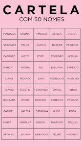 CARTELA DE RIFA C/50 NOMES