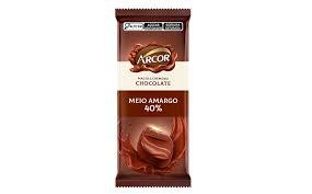 CHOCOLATE ARCOR MEIO AMARGO 40% 80G