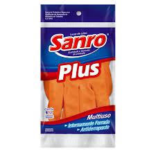 LUVA LATEX SANRO PLUS LARANJA P
