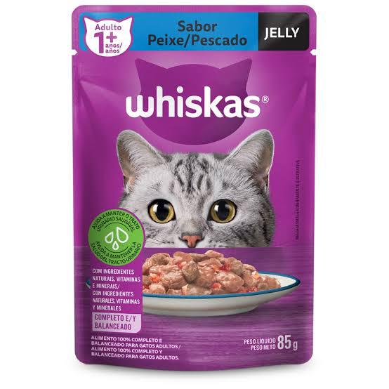 RACAO WHISKAS SACHE PEIXE JELLY 85G