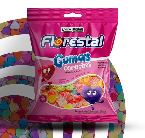 BALA DE GOMA FLORESTAL 150G CORAÇOES