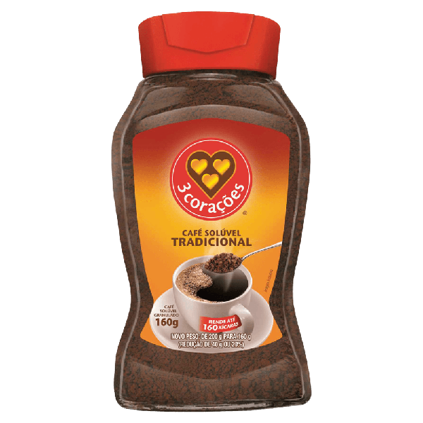 CAFÉ 3 CORAÇOES 160G TRADICIONAL VIDRO
