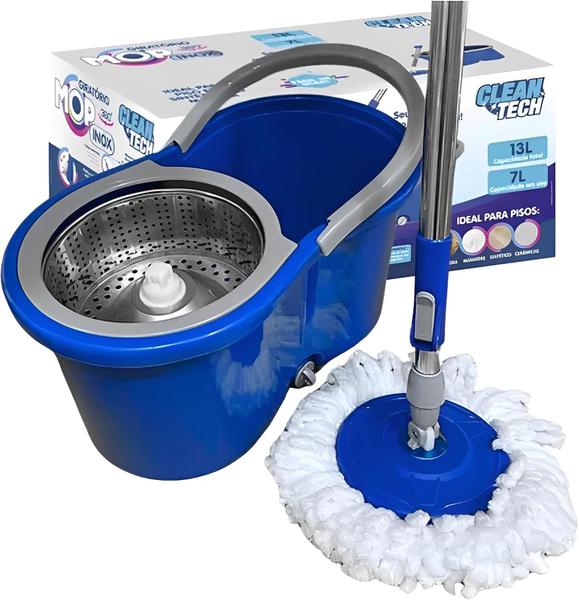 MOP ESFREGAO 8L MICROFIBRA INOX