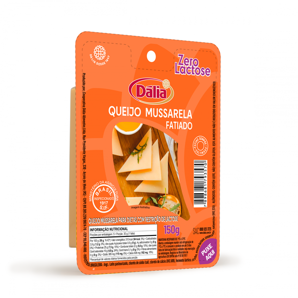 QUEIJO MUSSARELA DALIA 150G ZERO LACTOSE FATIADO