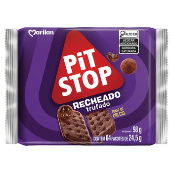 BISC PIT STOP RECH CHOCOLATE TRUFADO 98G