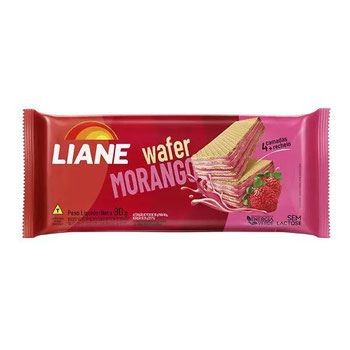 BISCOITO WAFER LIANE S/ LACTOSE MORANGO 90G