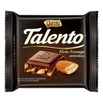 CHOCOLATE TALENTO GAROTO AMENDOAS MEIO AMARGO 25