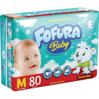 FRALDA FOFURA BABY HIPER M 80UN