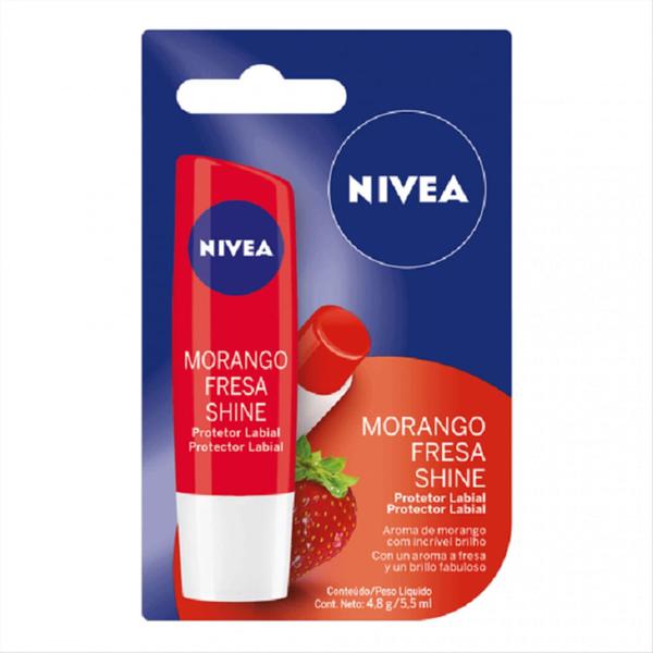 HIDRATANTE LABIAL NIVEA MORANGO SHINE 4,8G