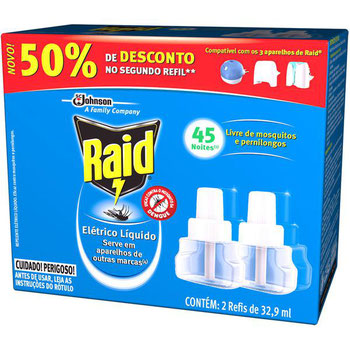 INSETICIDA RAID ELETRICO 45 NOITES GT 50% REF 32