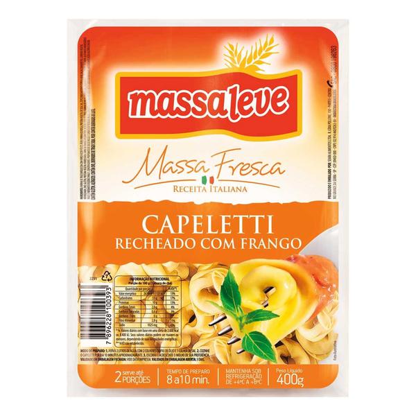 MASSA CAPELETTI MASSALEVE FRANGO 400G