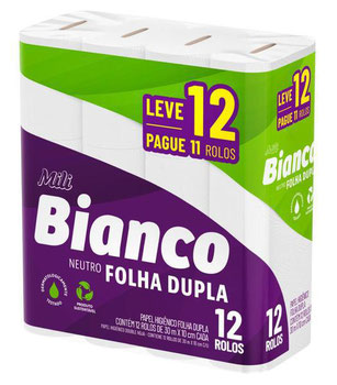 PAPEL HIG FOLHA DUPLA MILI NEUTRO L12P11 30M