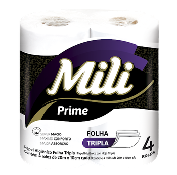 PAPEL HIGIENICO 20M MILI FOLHA TRIPLA NEUTRO C 4UN