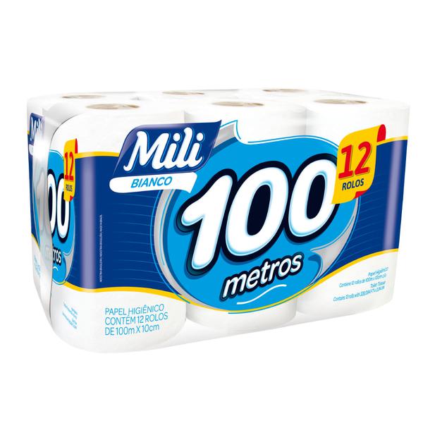PAPEL HIGIENICO MILI BIANCO 100M NEUTRO C 12