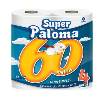 PAPEL HIGIENICO PALOMA NEUTRO 60M C 4UND