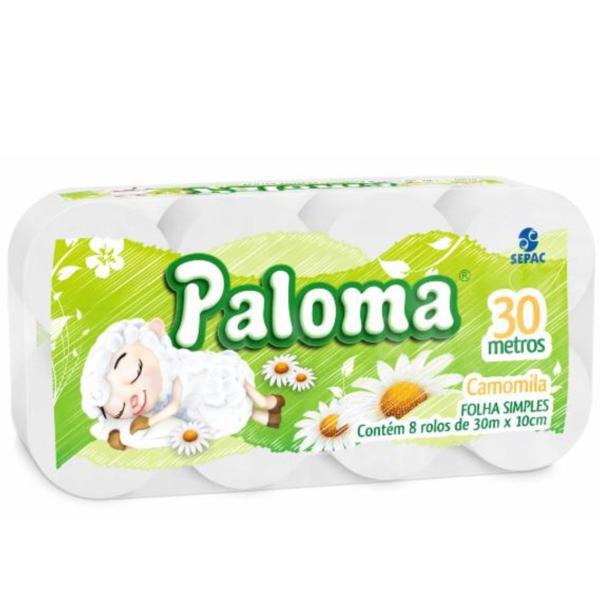 PAPEL HIGIENICO PALOMA PERF CAMOMILA 30M C/8UN