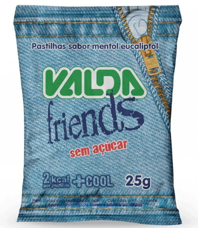 PASTILHA VALDA FRIENDS MENTOL S/ACUCAR 25G