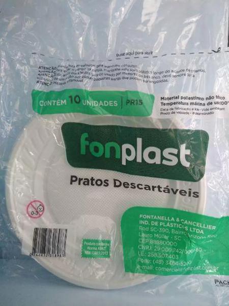 PRATOS DESC FONPLAST C/10UN PR15CM