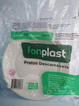 PRATOS DESC FONPLAST C/10UN PR15CM