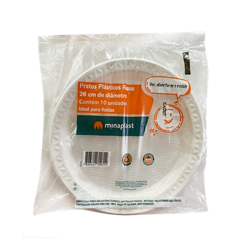PRATOS DESC MINAPLAST C 10UN 26CM