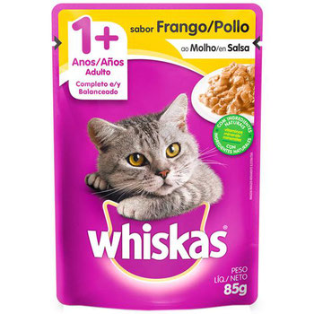 RACAO WHISKAS ADULTOS FRANGO 85G