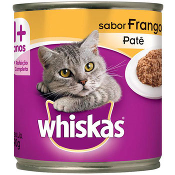 RACAO WHISKAS ADULTOS FRANGO LATA 290G