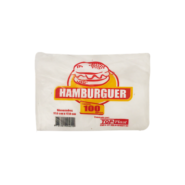 SACO SACO HAMBURGUER TOP PLAST C 100UND UN