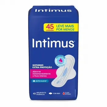 Absorvente Noturno Com Abas Suave Com 45un Intimus