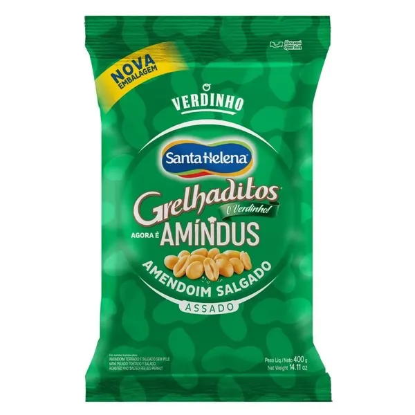Amendoim  Assado  Sem Pele 400g Santa Helena