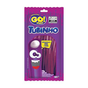 Bala De Goma Go Jelly Tubinho Uva 70g