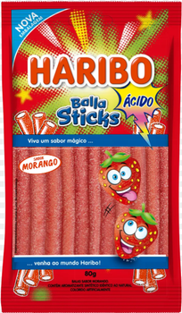 Bala Sticks 75g Morango Acida Haribo