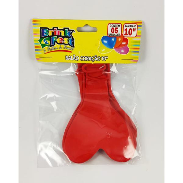 Balao Coracao T10 C/5 Sortidos Brink Fest