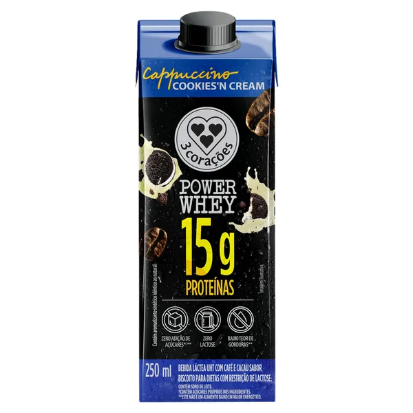 Bebida Lactea Power Whey 250ml 3 Coracoes