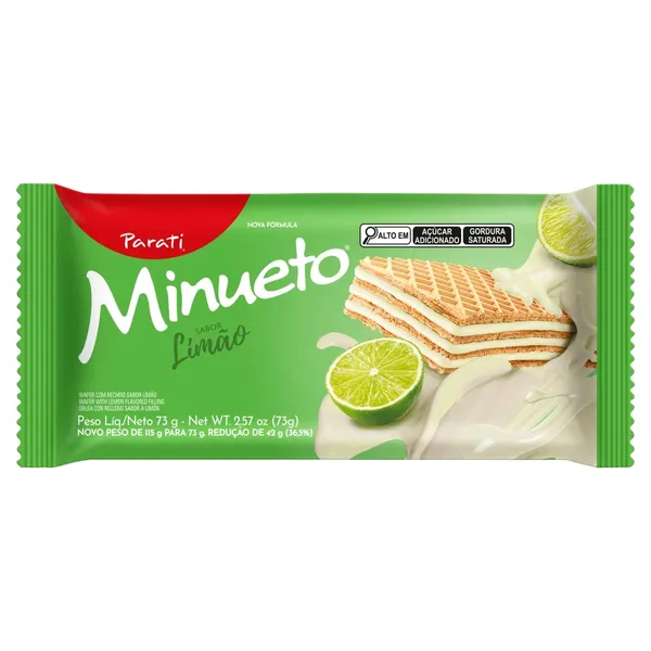 Biscoito Parati Wafer Minueto Limao 73g