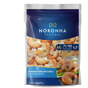 Camarao Cinza Sem Cabeca  400g Pacote Noronha