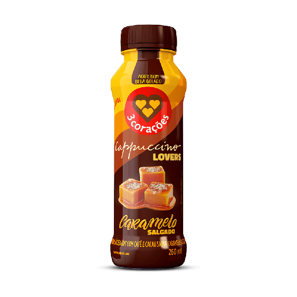 Cappuccino Pronto 3 coracoes 260ml Caramelo Salgado