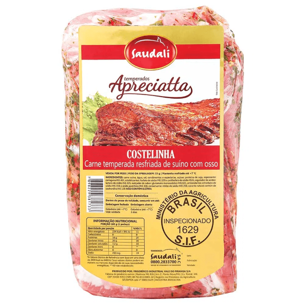 Carne Suina Costelinha Temperada Kg Resfriada Saudali