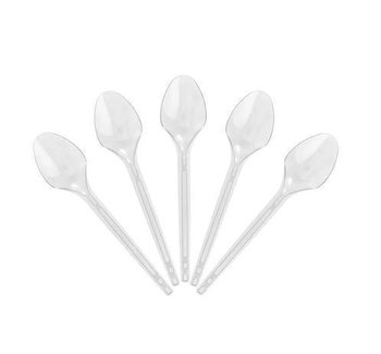 Colher Plastica Sobremesa C/10 Branca Brink Fest