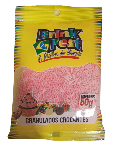 Confeito Acucar Colorido C/50g Rosa Brink Fest