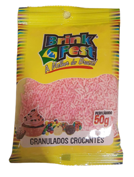 Confeito Acucar Colorido C/50g Rosa Brink Fest