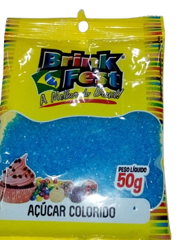Confeito Acucar Colorido C/50g Azul Brink Fest