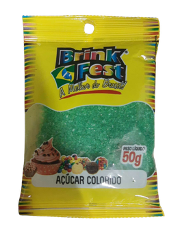 Confeito Acucar Colorido C/50g Verde Brink Fest