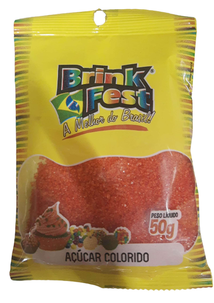Confeito Acucar Colorido C/50g Vermelho Brink Fest